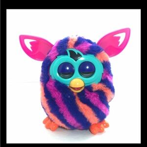 Furby Boom Diagonal Stripe Neon Orange Pink Purple Interactive Hasbro 2012